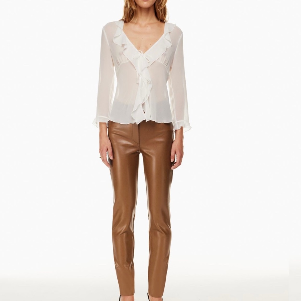 melina slim leather pant